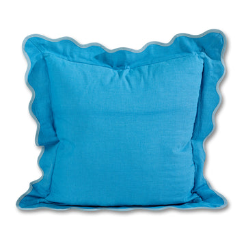 Darcy Linen Pillow - Peacock + Aqua - Furbish Studio