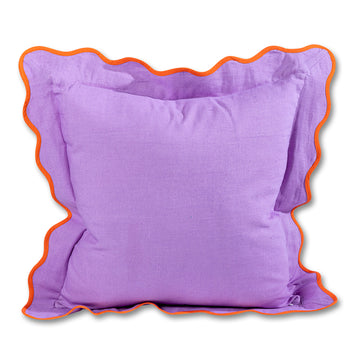 Darcy Linen Pillow - Lilac + Orange - Furbish Studio