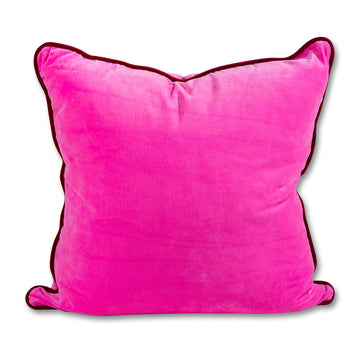 Charliss Velvet Pillow - Neon Pink + Wine - Furbish Studio