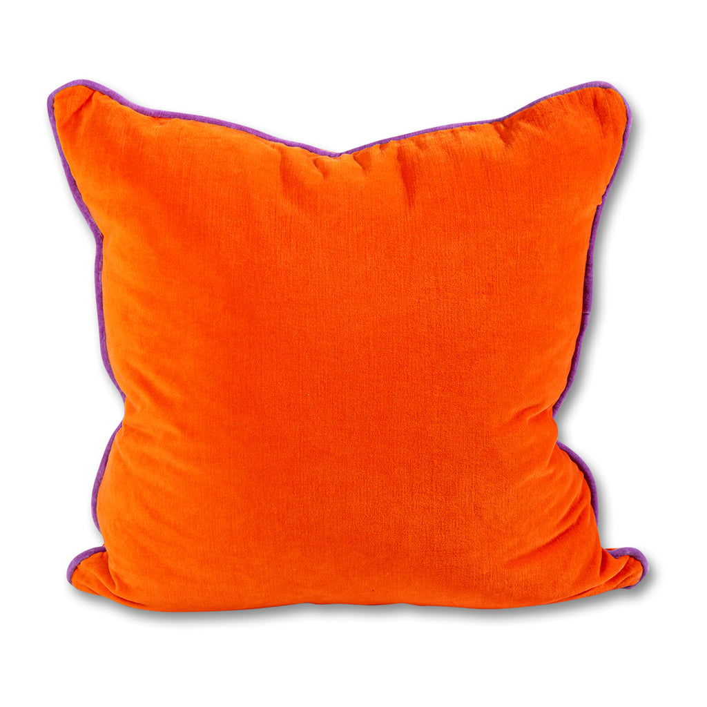 Charliss Velvet Pillow - Orange + Lilac - Furbish Studio