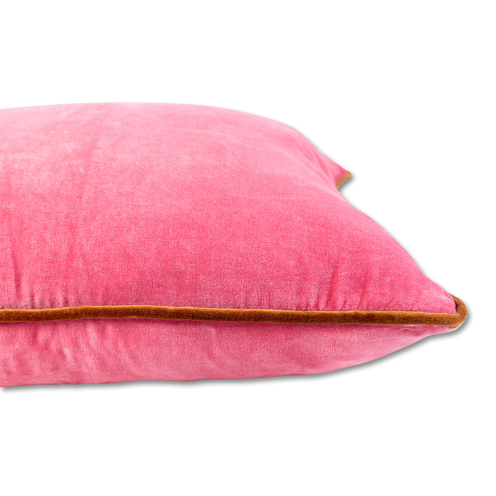 Charliss Velvet Pillow - Light Pink + Rust - Furbish Studio