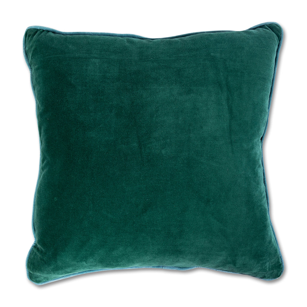 Charliss Velvet Pillow - Green + Aqua - Furbish Studio