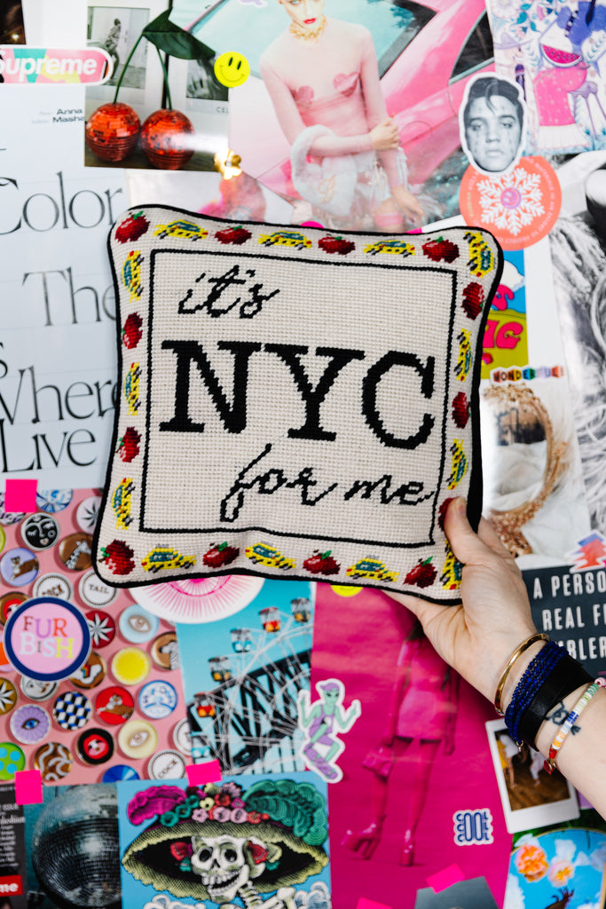 It's NYC For Me Needlepoint Pillow - Furbish Studio