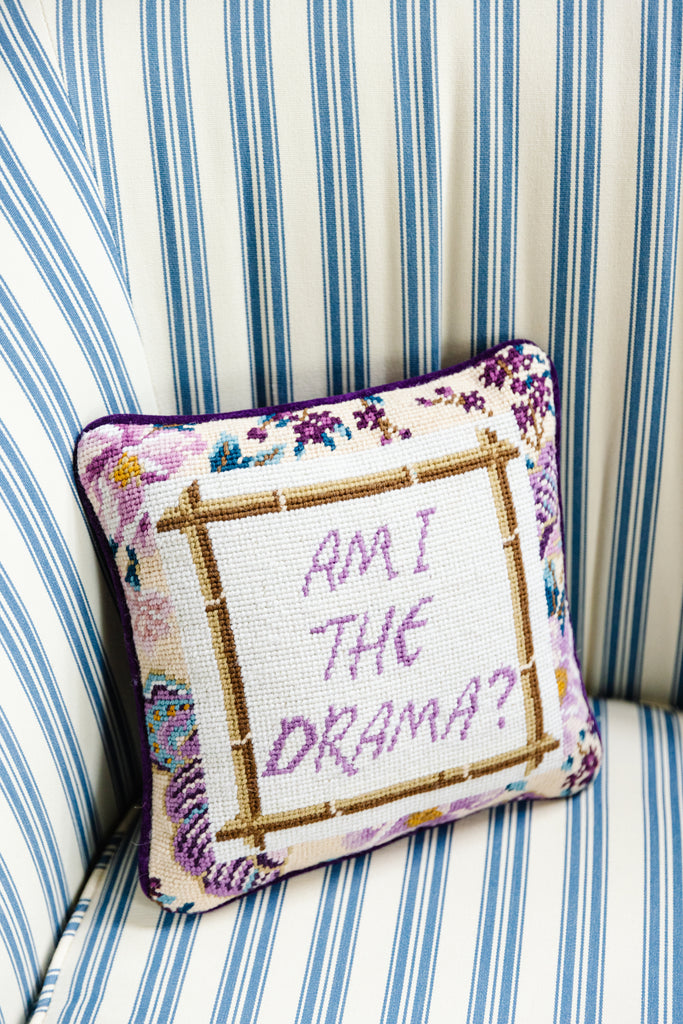 Drama Needlepoint Pillow - Furbish Studio