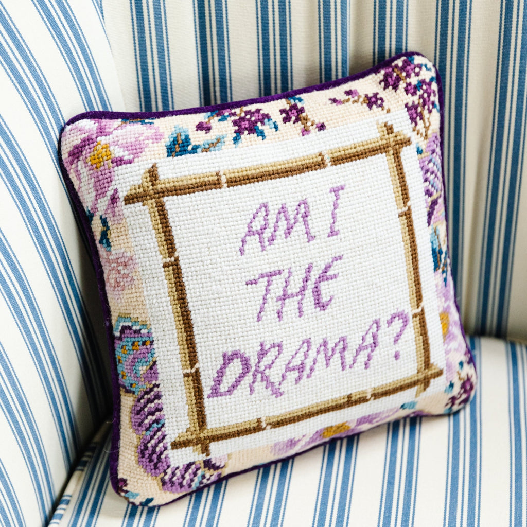 Drama Needlepoint Pillow - Furbish Studio