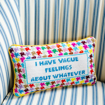 Vague Feelings Needlepoint Pillow - Furbish Studio