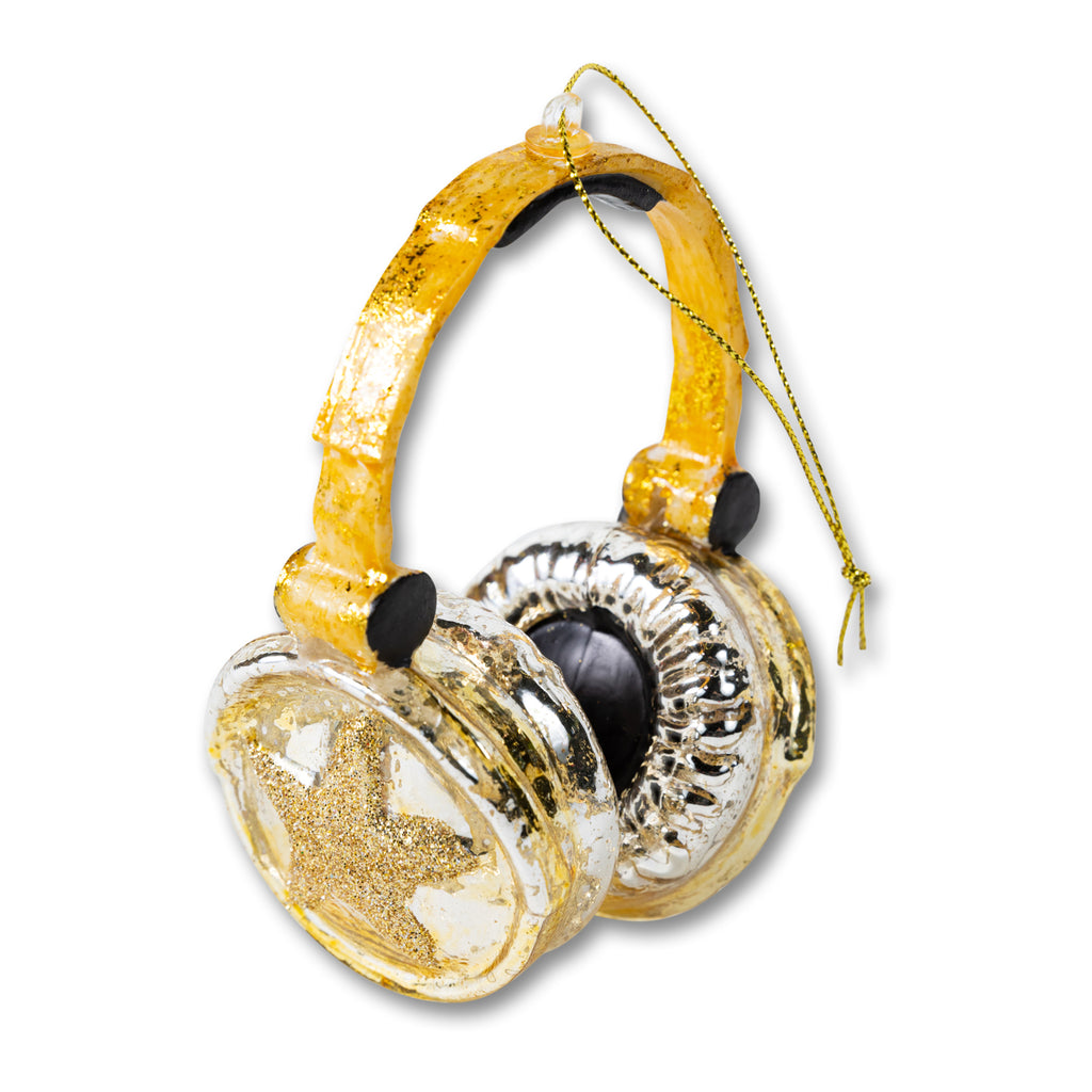 Gold Headphones Ornament - Furbish Studio