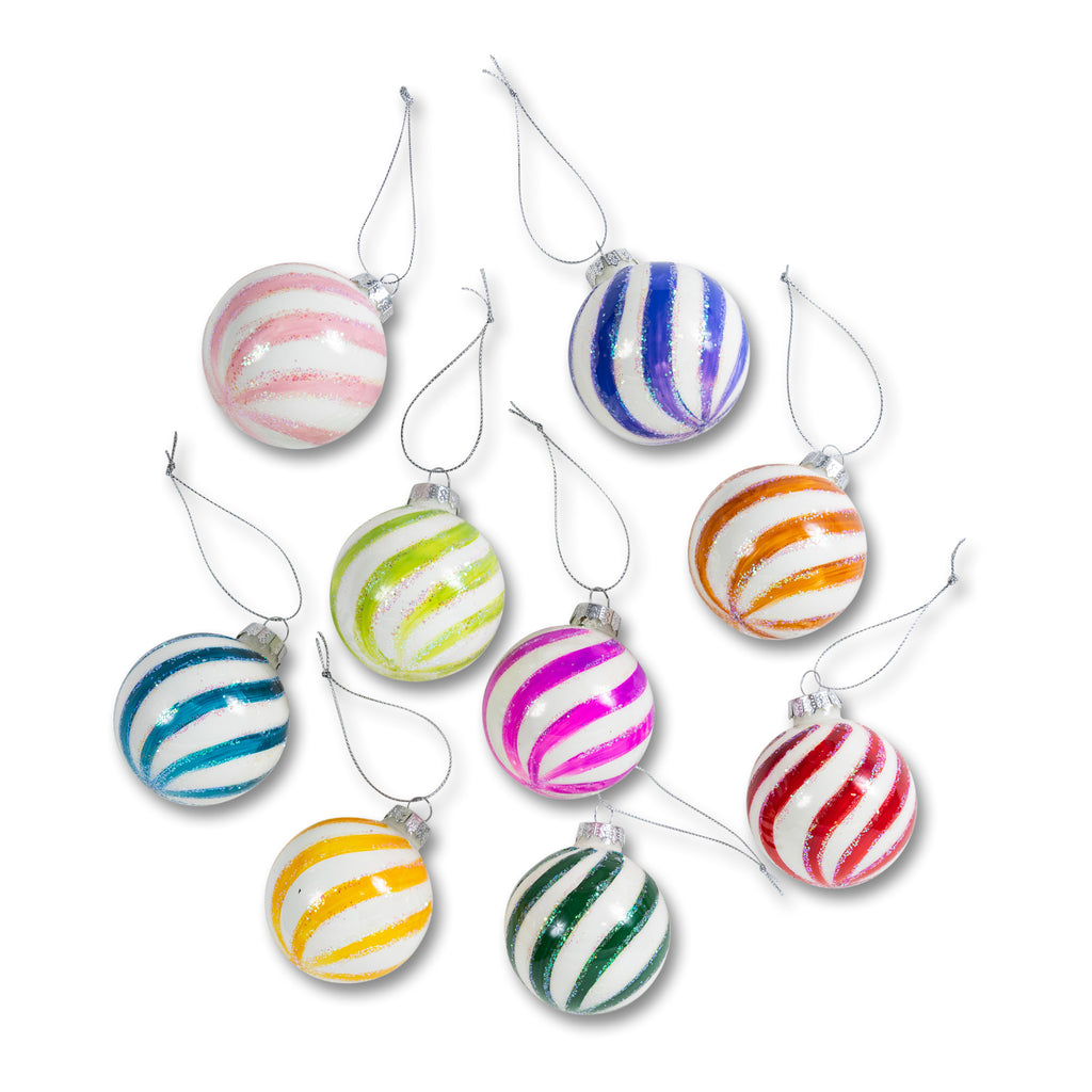 Rainbow Striped Keepsake Ornament Set - Furbish Studio