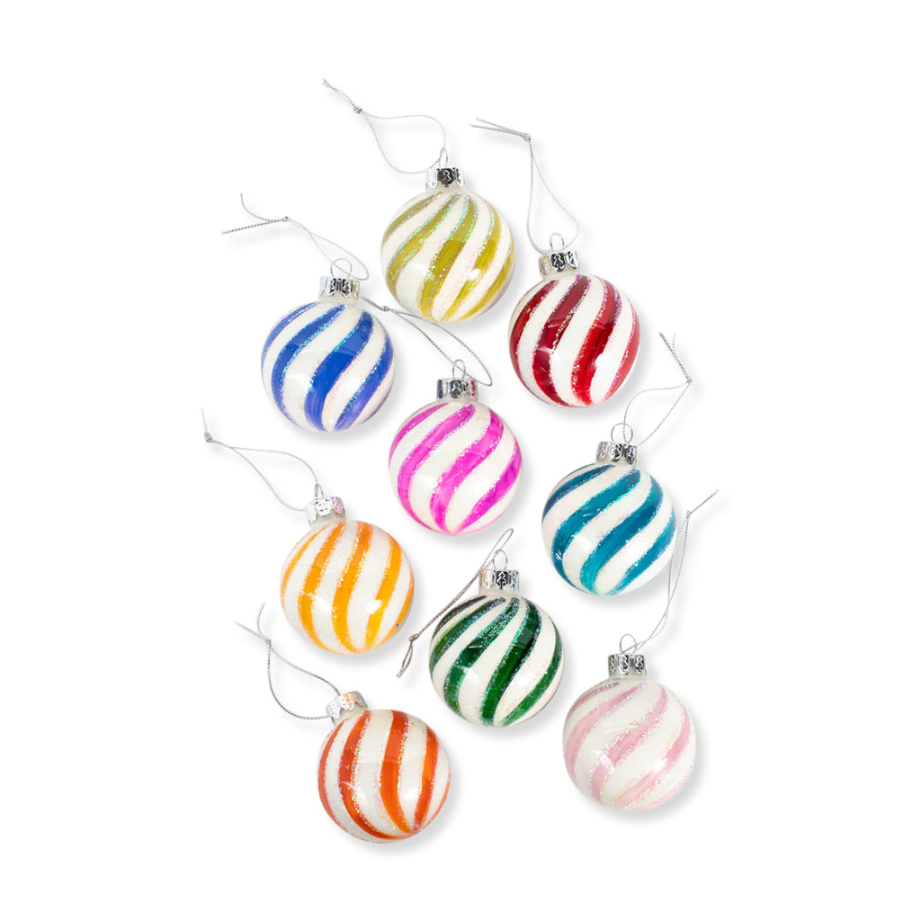 Furbish Studio - Rainbow Striped Keepsake Ornament Set