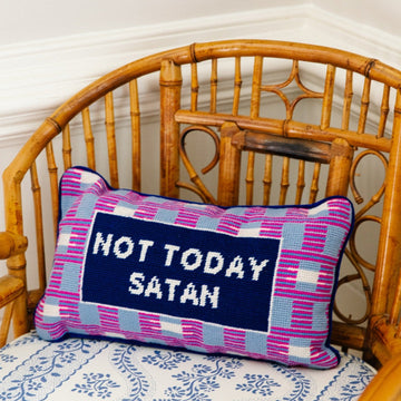 Not Today Satan Needlepoint Pillow - Furbish Studio