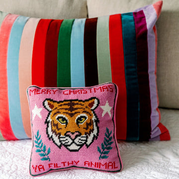 Filthy Animal Needlepoint Pillow - Furbish Studio