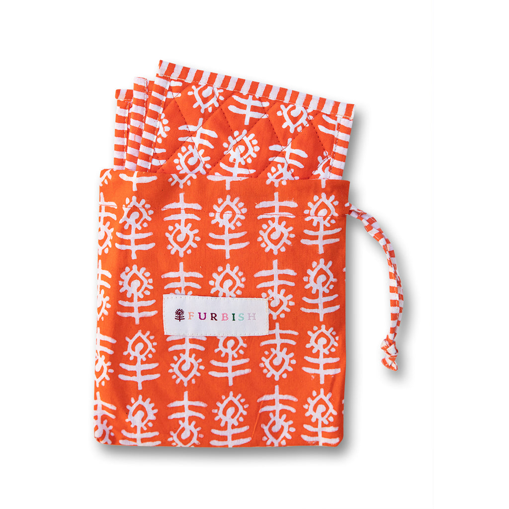 Flower Coaster S/4 - Orange - Furbish Studio