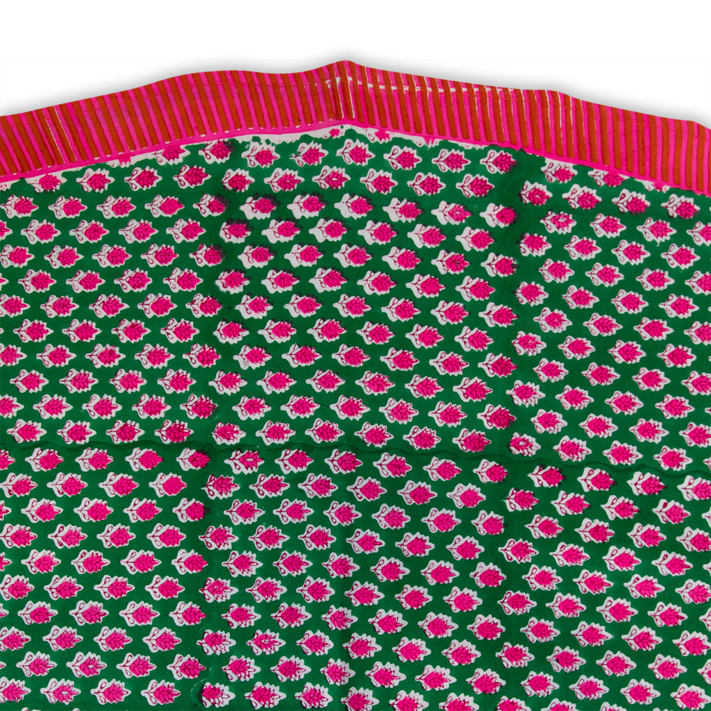 Furbish Studio - Beatrice Round Tablecloth - This textile can serve as a tablecloth, bed coverlet, or family beach blanket. Useful in many home interior decorating ways to add a colorful teal, purple, and mint design from the dining room to the bedroom to outdoor entertaining. Measures 86" round. 100% cotton. Machine washable.