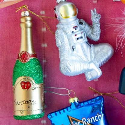 Glitter Champagne Ornament - Furbish Studio