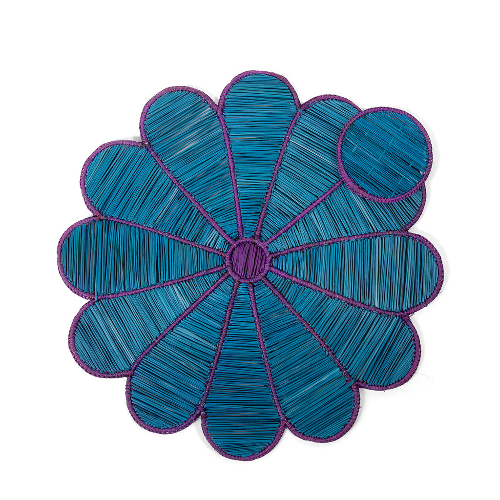 Raffia Coasters S/4 - Blue/Purple - Furbish Studio