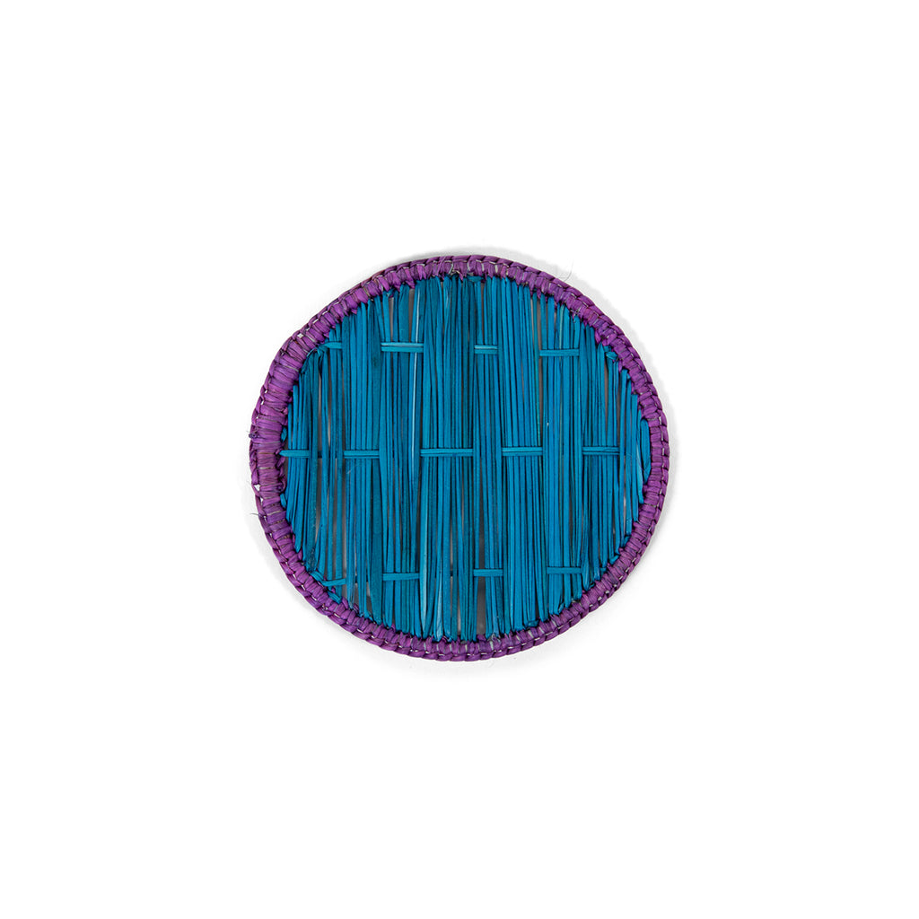 Raffia Coasters S/4 - Blue/Purple - Furbish Studio