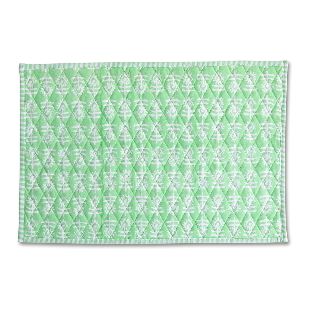 Flower Quilted Placemat - Mint - Furbish Studio