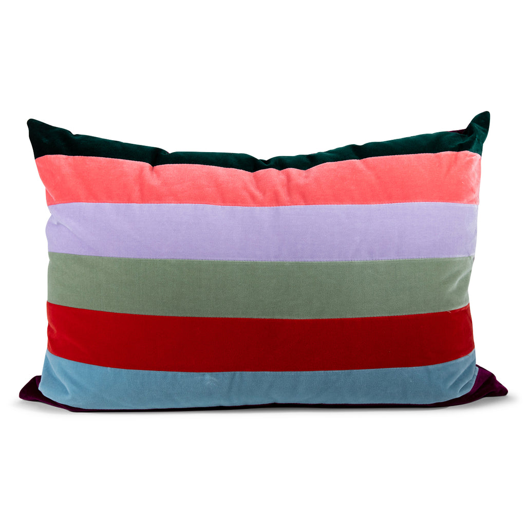 Furbish Studio - Francis Velvet Pillow - Rainbow- Sumptuous and silky, our rainbow Francis velvet toss pillows are the perfect luxe layer to add to your home interior decor throw pillow mix. Very MCM vibe. 20" x 28". Made with 100% cotton velvet. Down insert included with zipper closure.
