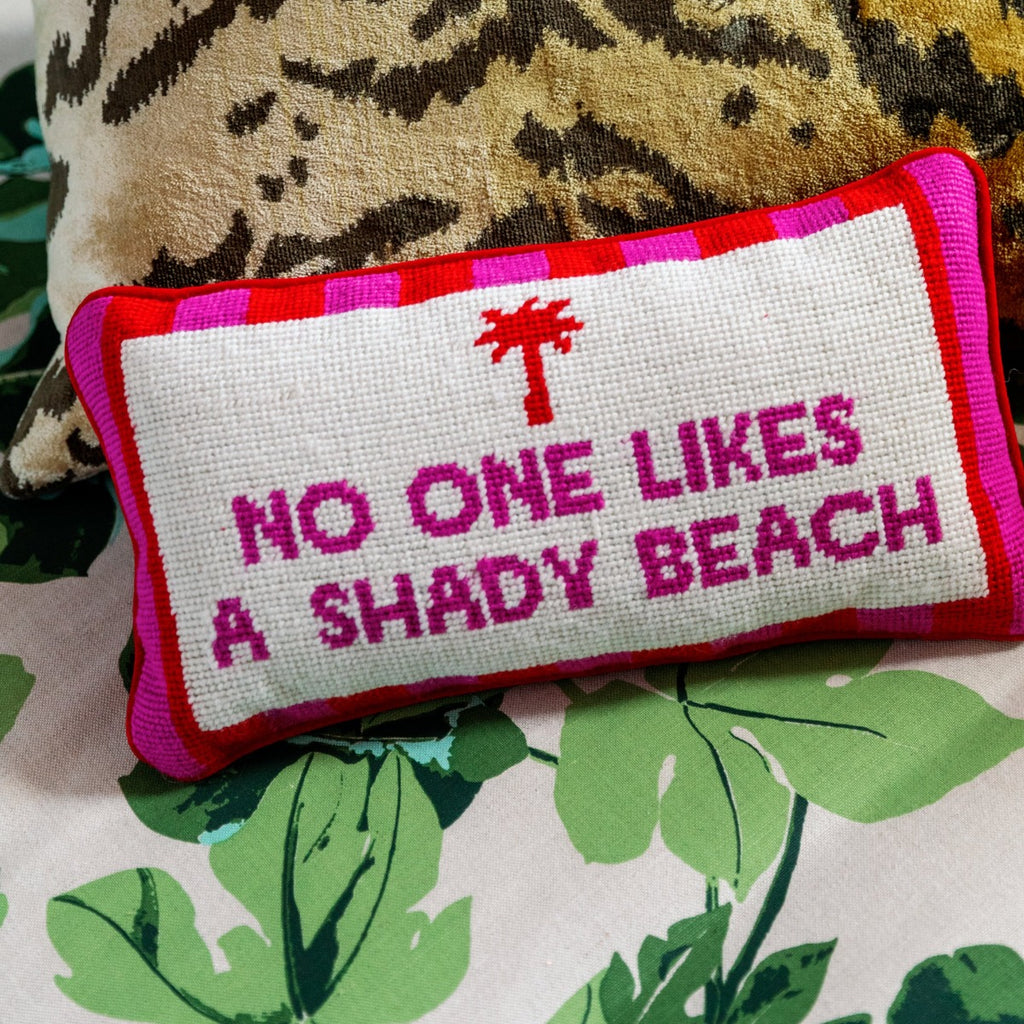 Shady Beach Needlepoint Pillow - Furbish Studio