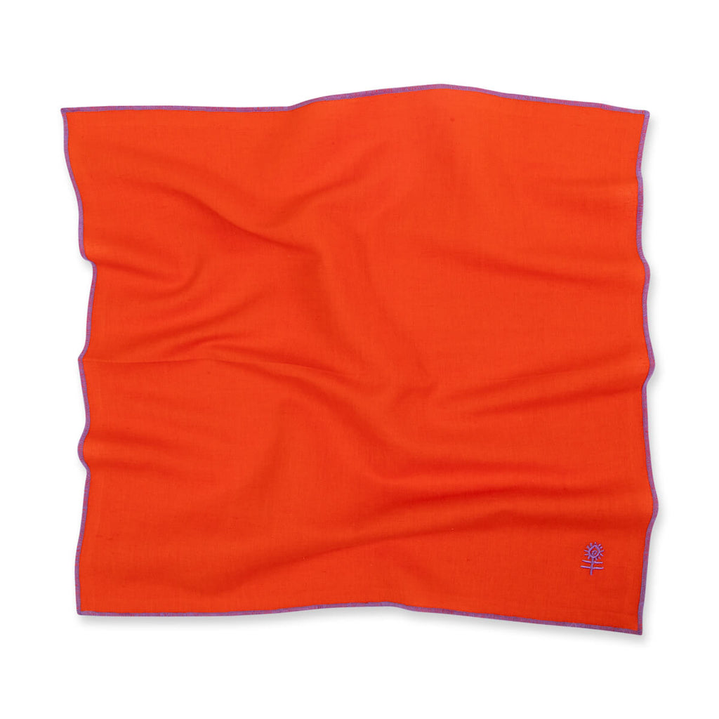 Furbish Studio - Icon Linen Napkin in Orange bunched