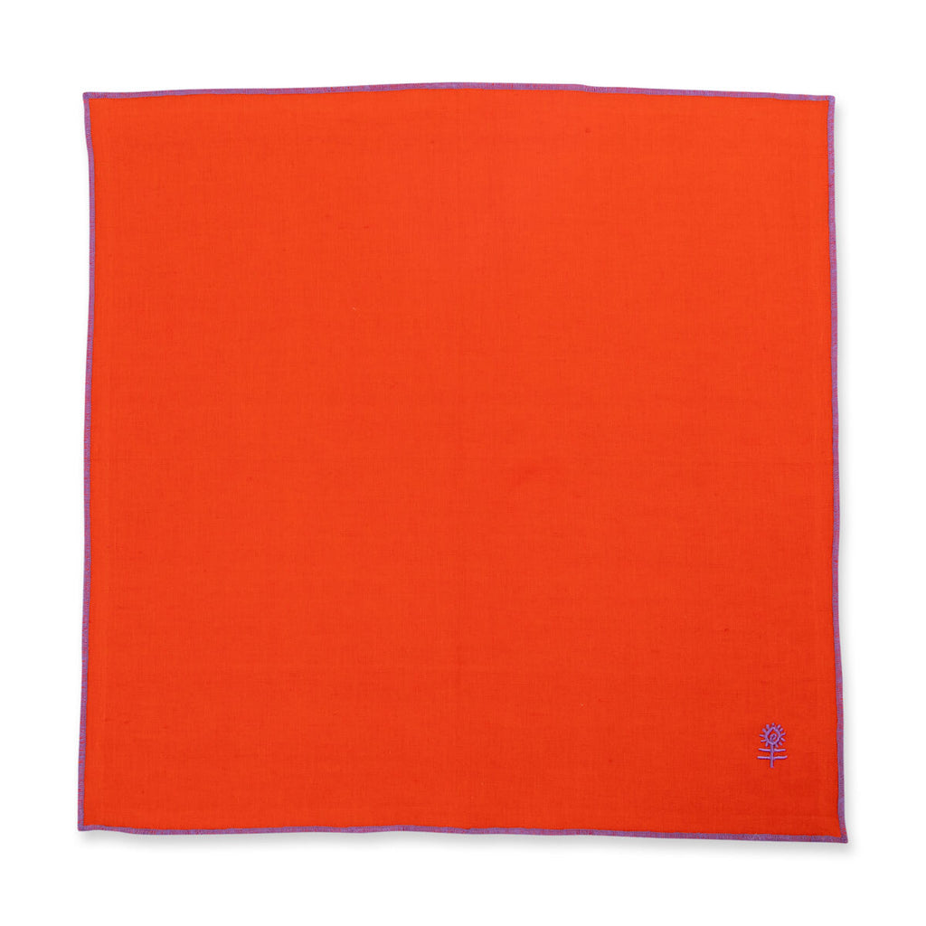 Furbish Studio - Icon Linen Napkin in Orange unfolded