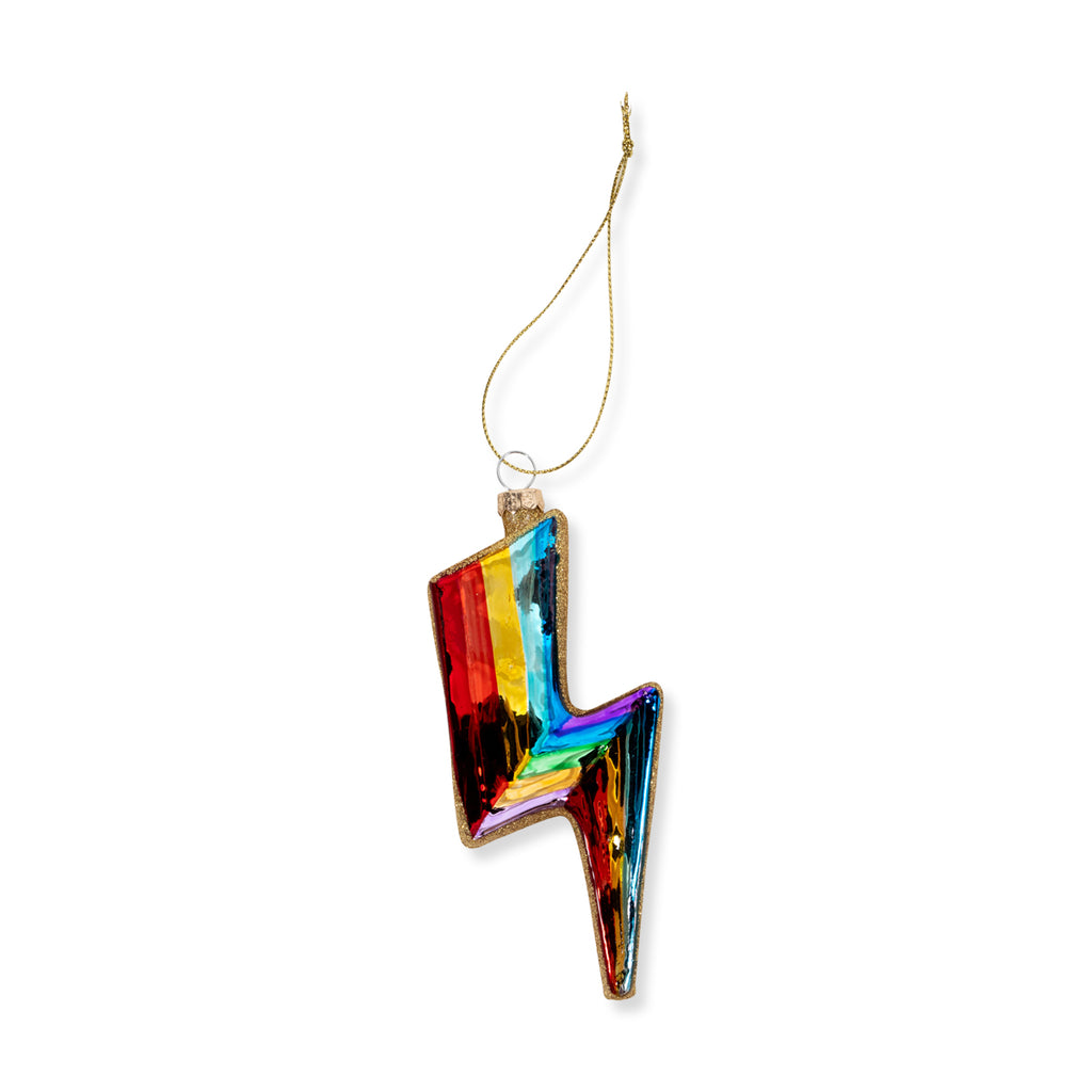 Furbish Studio - Lightning Bolt Ornament in rainbow colors