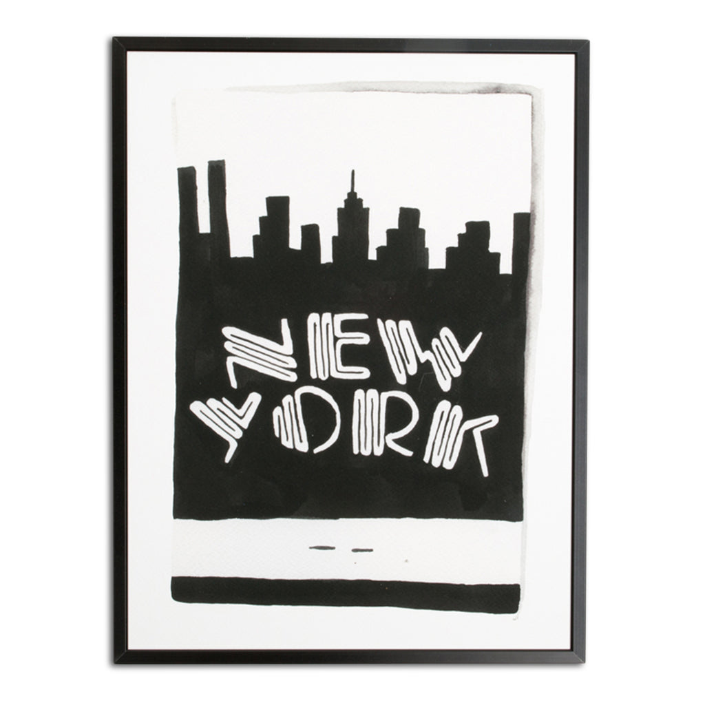 Furbish Studio - New York City Matchbook Watercolor Print large framed