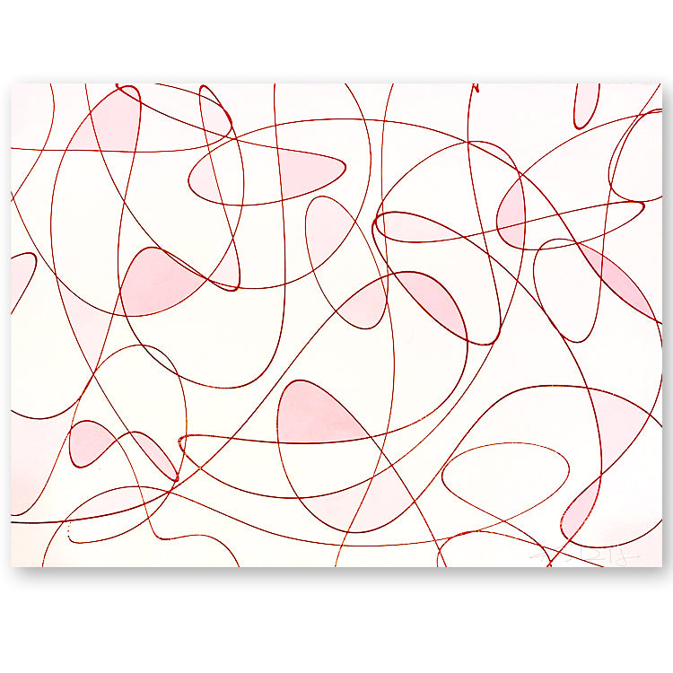 Red Adventure with Pink on White by Kayce Hughes - Furbish Studio