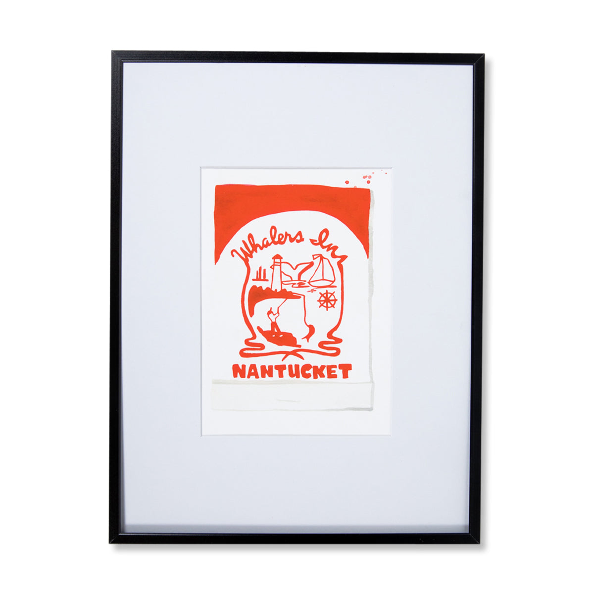 Furbish Studio - Nantucket Matchbook Watercolor Print in black frame