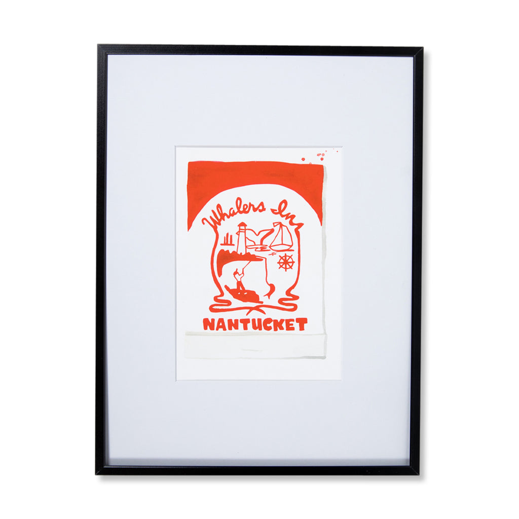 Furbish Studio - Nantucket Matchbook Watercolor Print in black frame