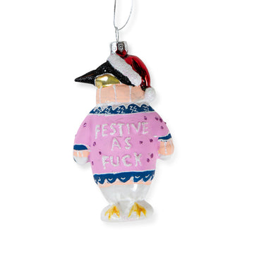 Festive AF Penguin Ornament - Furbish Studio