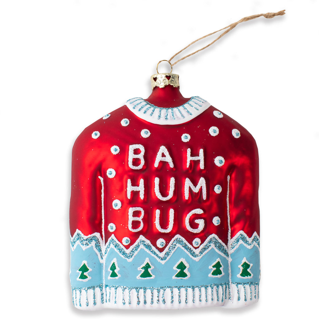Furbish Studio - Bah Humbug Red Sweater Ornament