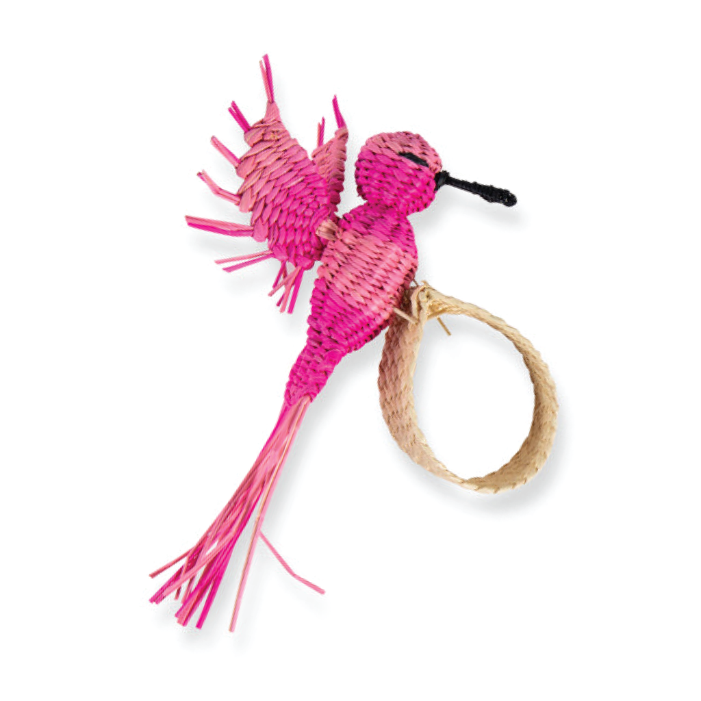 Raffia Napkin Ring - Pink Hummingbird - Furbish Studio