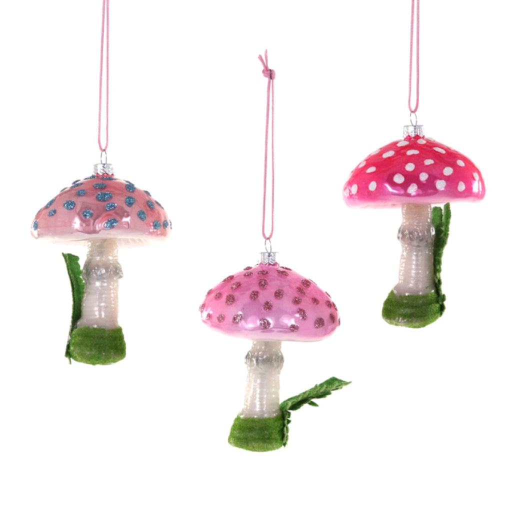 Furbish - Pink Mushroom Ornaments - Set of 3