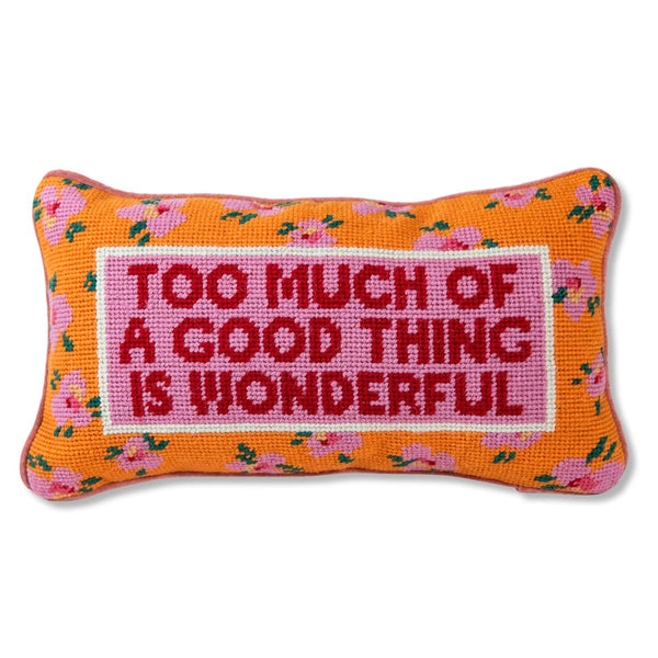 Furbish Studio - Why Go Big Needlepoint Pillow